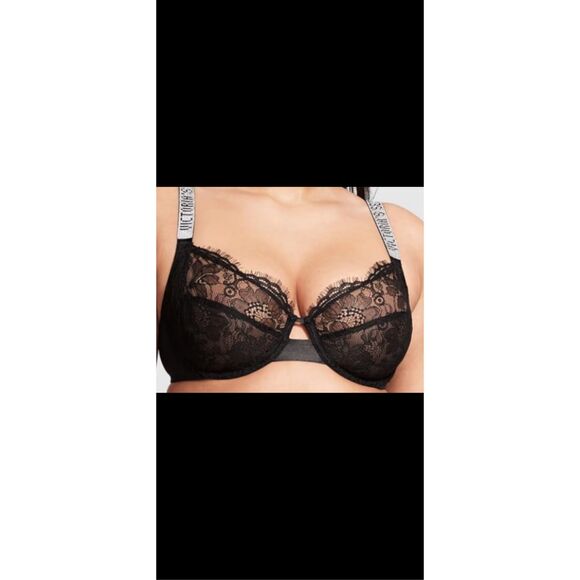 Very Sexy “The fabulous line” full coverage rhinestone strap lace bra. Red or Bl - Picture 13 of 16